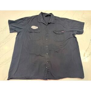Dickies 3XL Mens Navy Short‎ Sleeve Button Up Work Casual Shirt